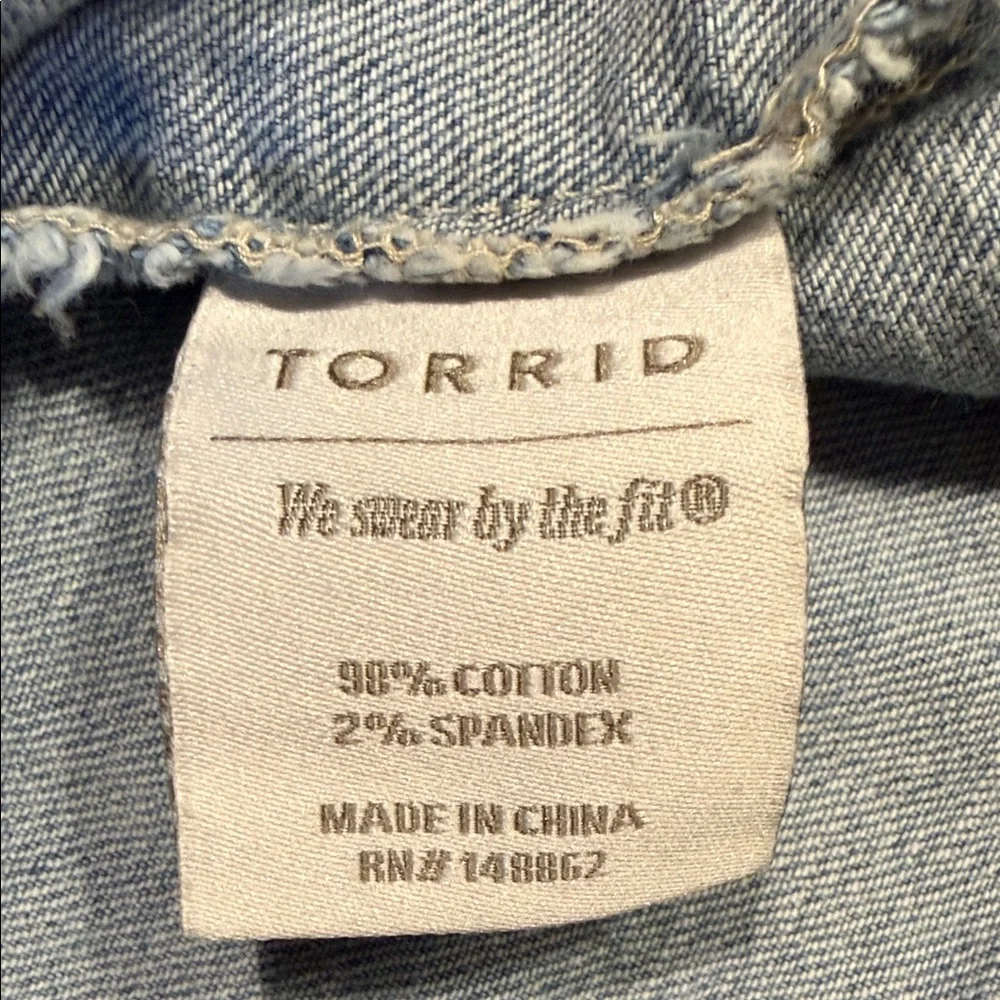 Torrid Light Blue Cropped Denim Jean Jacket - Picture 5 of 5